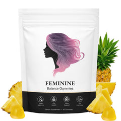 KXVUDE Nuora gummies bottle front showing pineapple flavor and vegan formula for balance