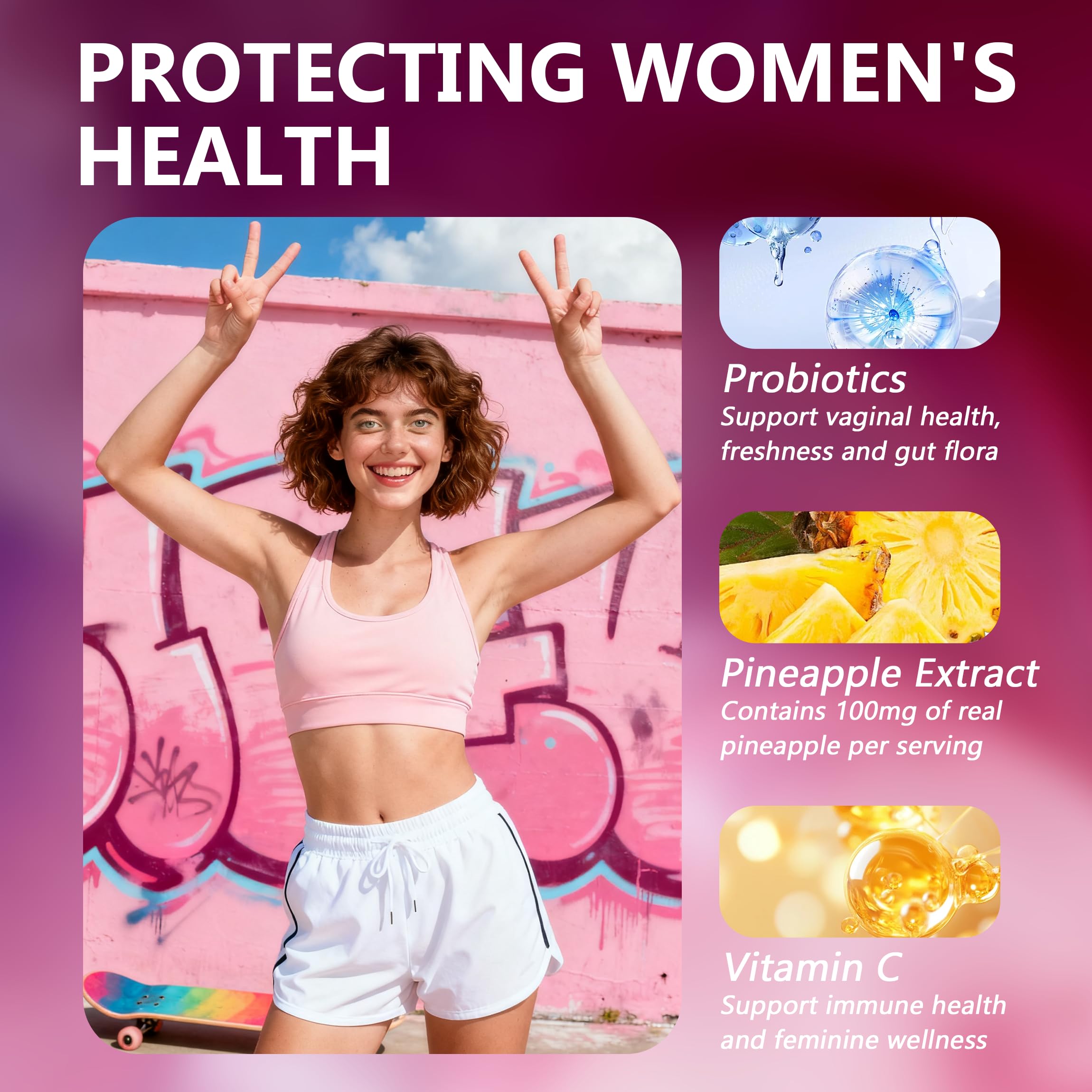 Packaging box for KXVUDE Nuora gummies with probiotic blend information