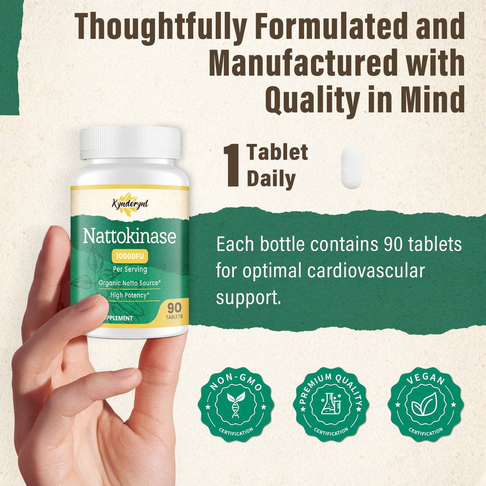 Kynderynl 90-tablet daily dose bottle shown for simple daily use.