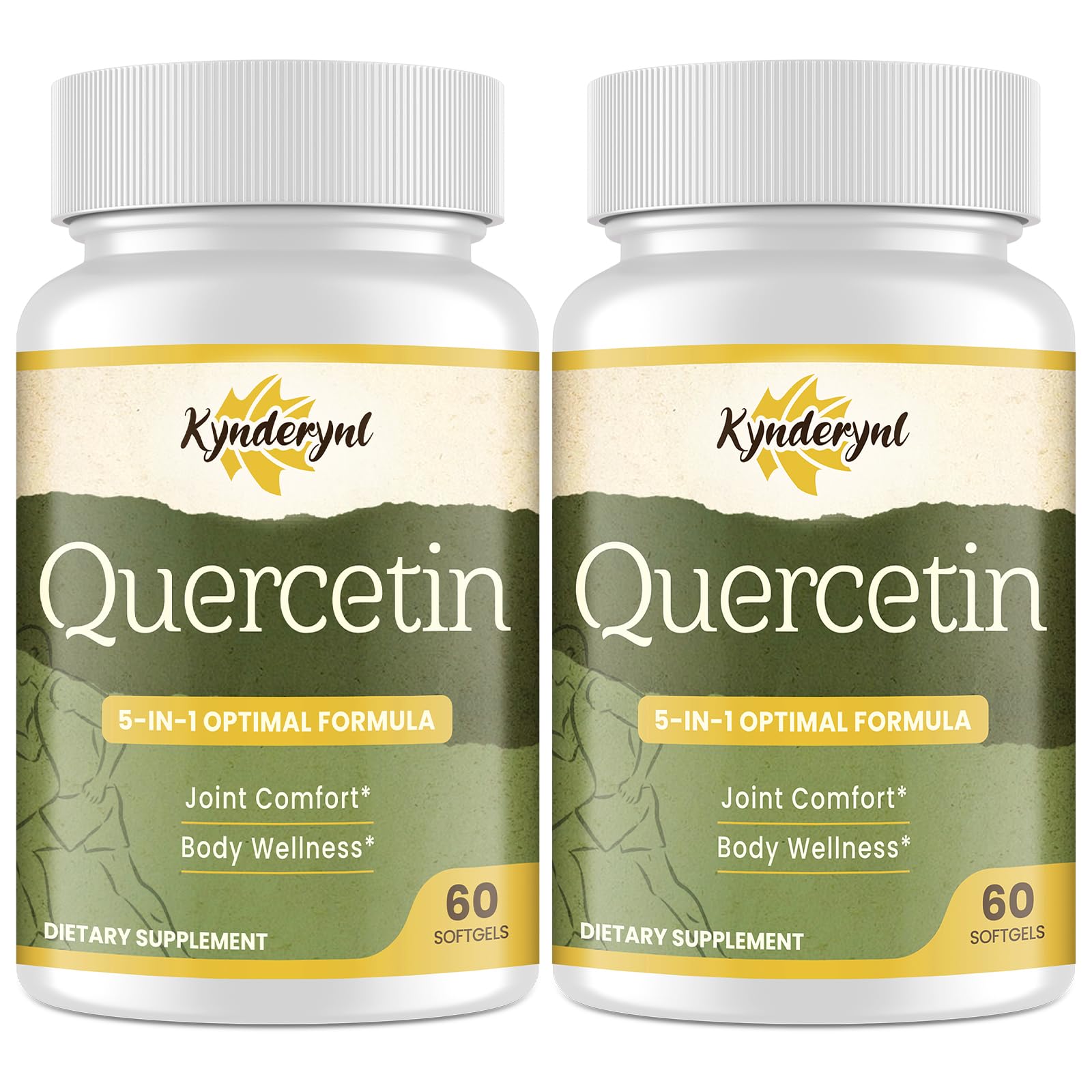 Kynderynl Quercetin 1000mg softgels bottle for joint support and antioxidant protection