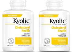 Kyolic 104 garlic extract with lecithin bottle front suggests overall wellness.