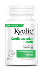Kyolic Aged Garlic Extract Formula 100 bottle shown for daily cardiovascular support.
