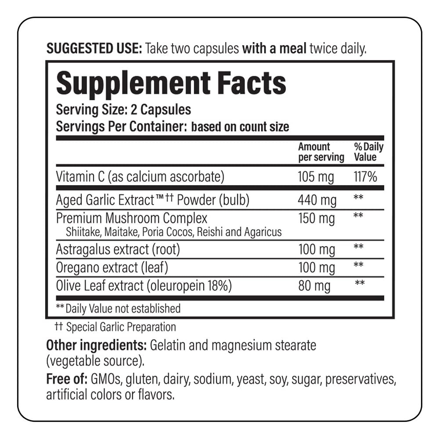 Close-up of Kyolic 103 capsules emphasizing odorless formula for daily immune support