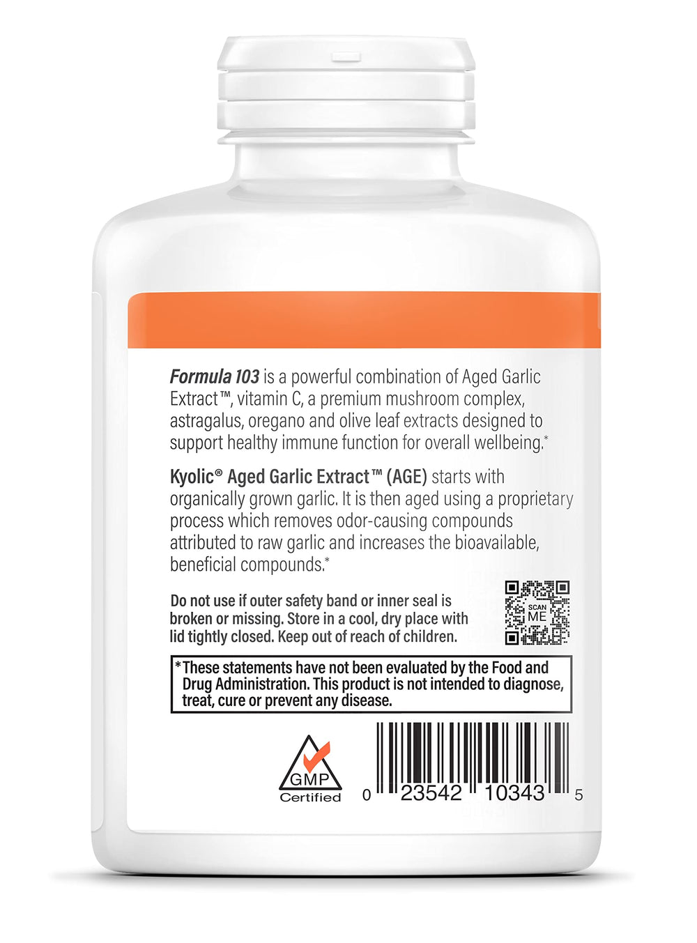 Kyolic Aged Garlic Extract Formula 103 capsules being poured for daily use.