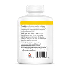 Close-up of Kyolic Formula 104 capsules highlighting odorless garlic for gentle digestion