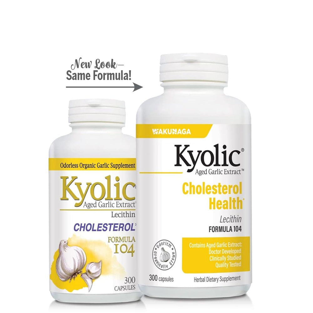 Kyolic Formula 104 capsules in hand suggest easy daily supplement use