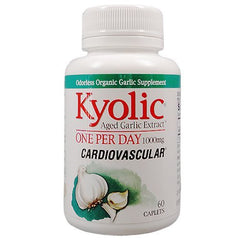 Kyolic Aged Garlic Extract One Per Day bottle; supports healthy circulation.