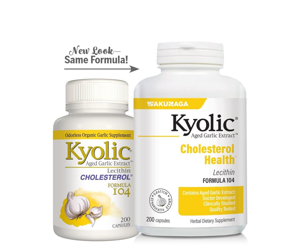 Kyolic bottle on shelf—convenient daily dose for cholesterol-friendly living.