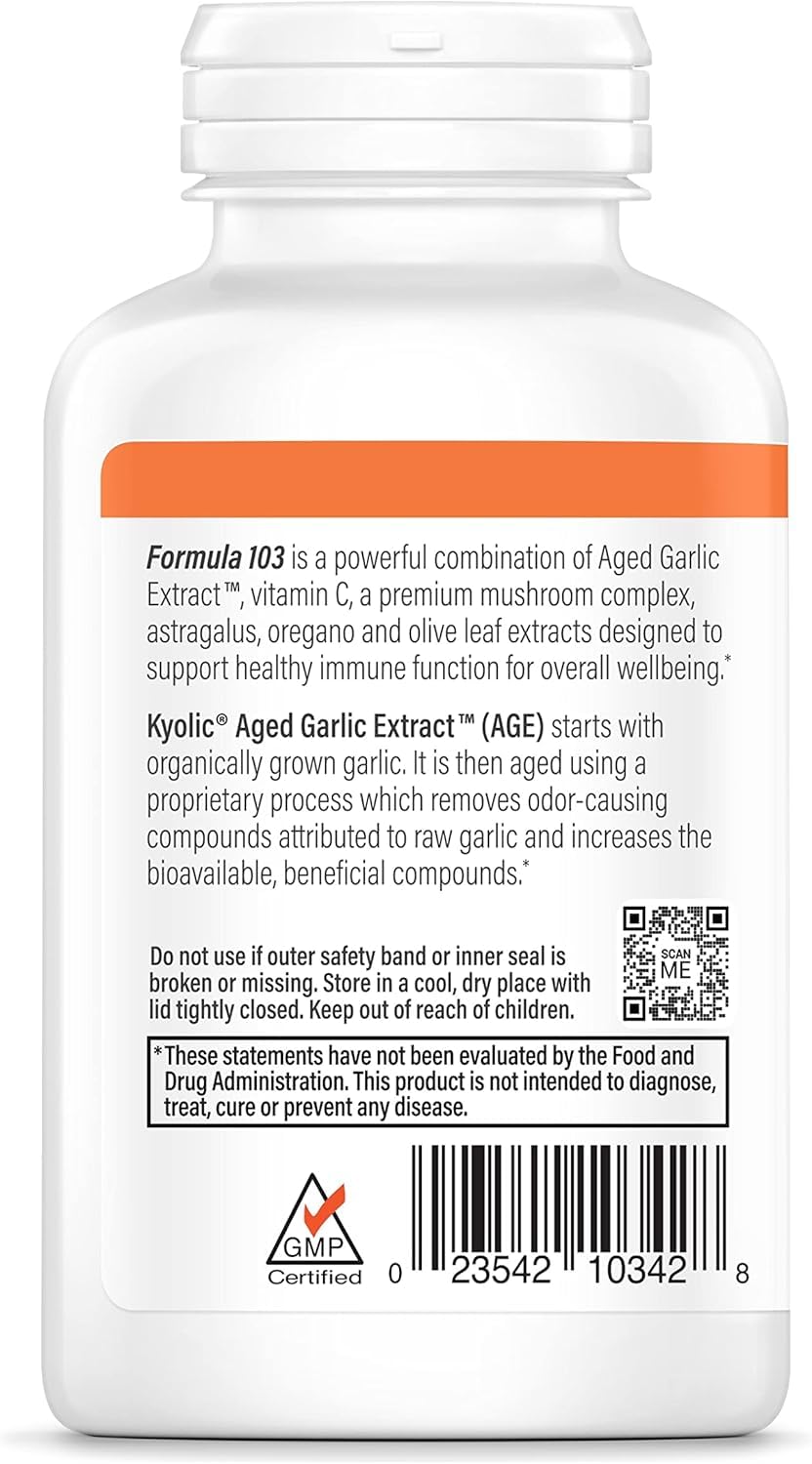 Kyolic calcium and vitamins capsules on blister pack for immune support.