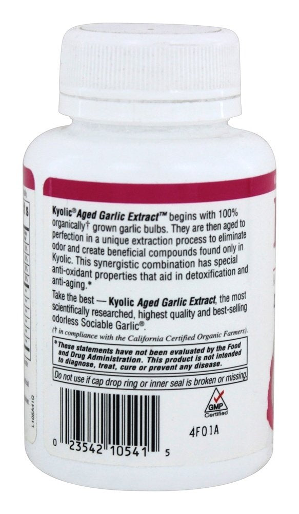 Kyolic detox ingredients green tea blend highlights antioxidants for wellness.
