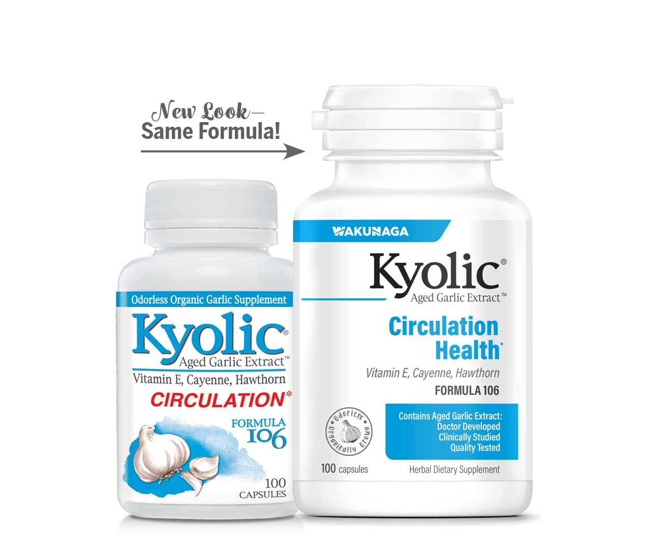 Kyolic heart health blend packaging showcases Vitamin E and supporting herbs