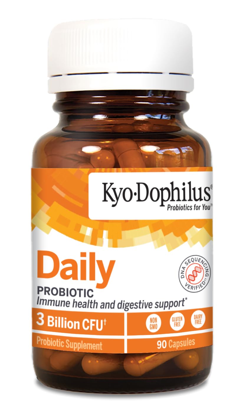 Close-up of Kyolic Kyo-Dophilus capsules supporting immune and digestive wellness.