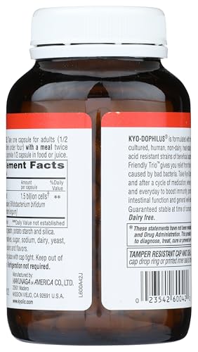 Kyolic Kyo-Dophilus label detail showing strains and usage guidance
