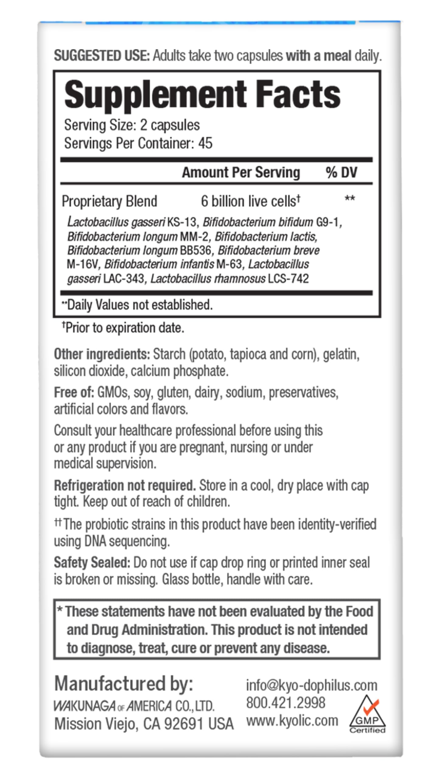 Kyolic Kyo-Dophilus Multi 9 box packaging with clear labeling.