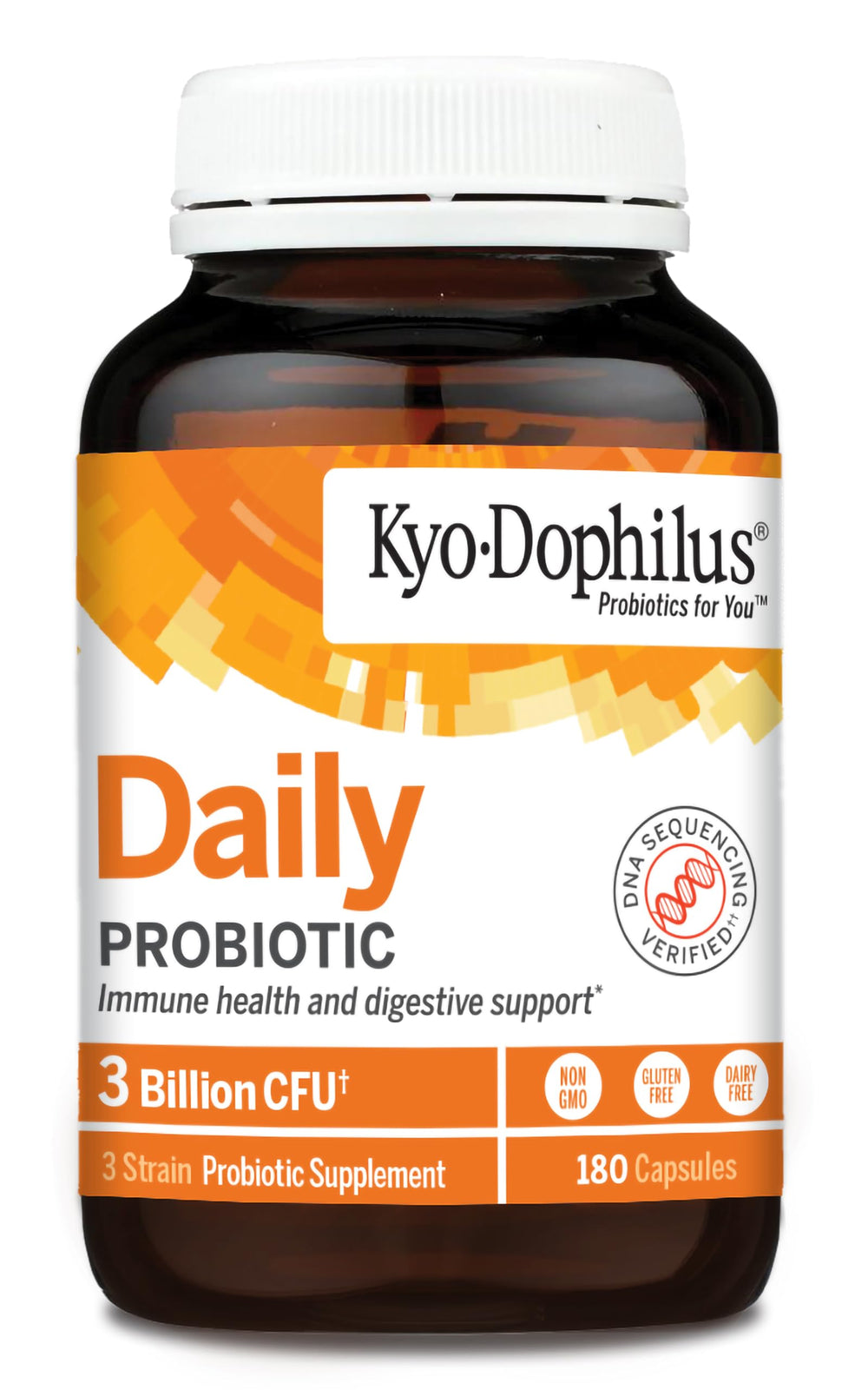 Close-up of Kyolic Kyo-Dophilus probiotic capsules showing durable digestion-friendly design.
