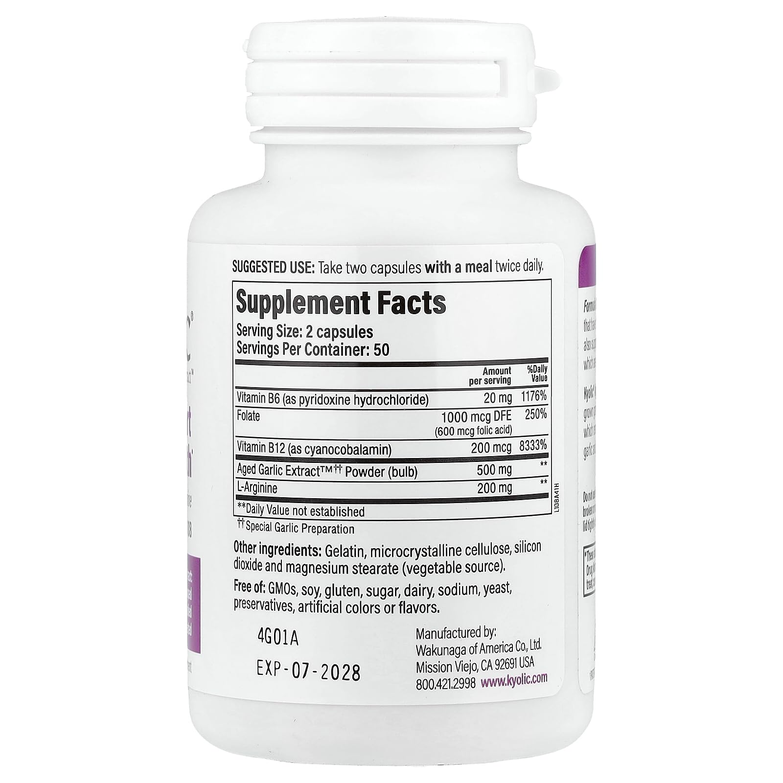 Kyolic odorless garlic capsules closeup ideal for easy daily intake.