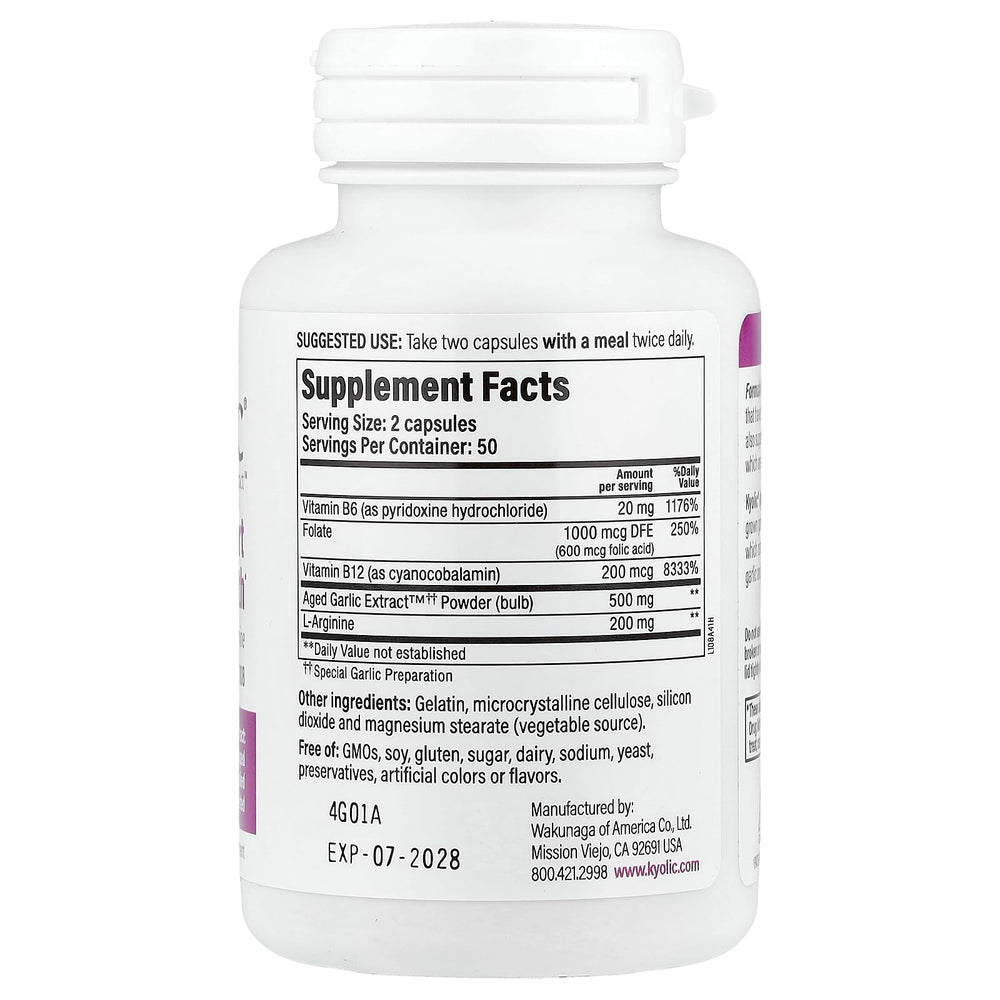 Kyolic odorless garlic capsules closeup ideal for easy daily intake.