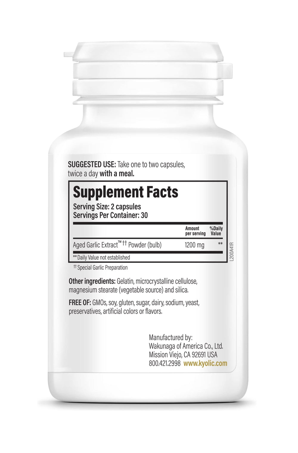 Kyolic odorless garlic capsules offer gentle daily support without strong odor.