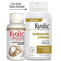 Kyolic Reserve label-detail reveals natural formula and packaging.