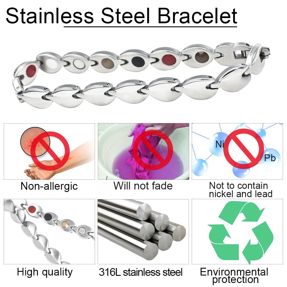 KYOSI stainless steel bracelet, water and sweat resistant for daily use.