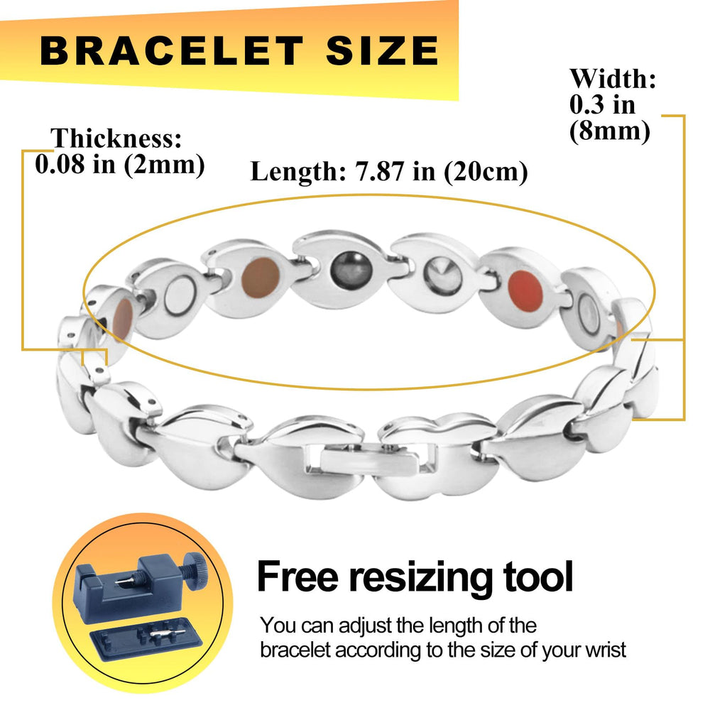 KYOSI leaf-design bracelet close-up, sleek two-tone Silver and Gold finish.