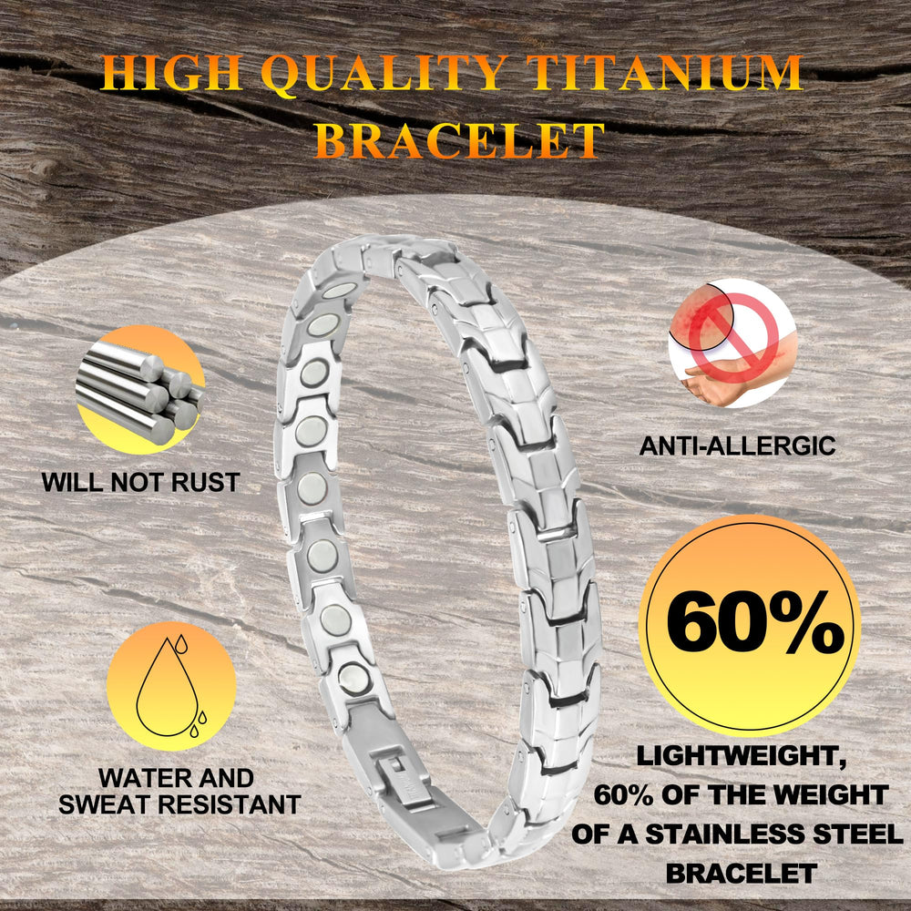 KYOSI women's link bracelet blends fashion with wellness for versatile outfits.