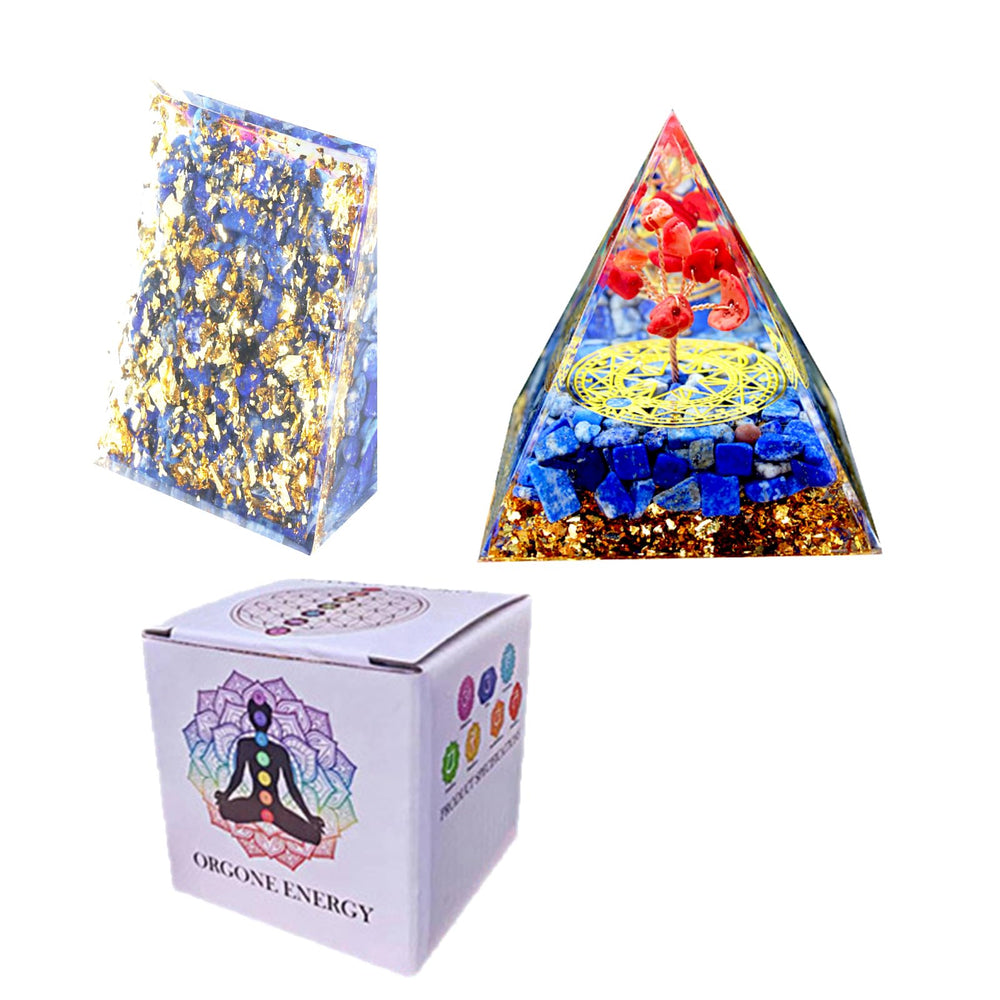 KYTRSTX Orgone Pyramid sits on desk to support focus