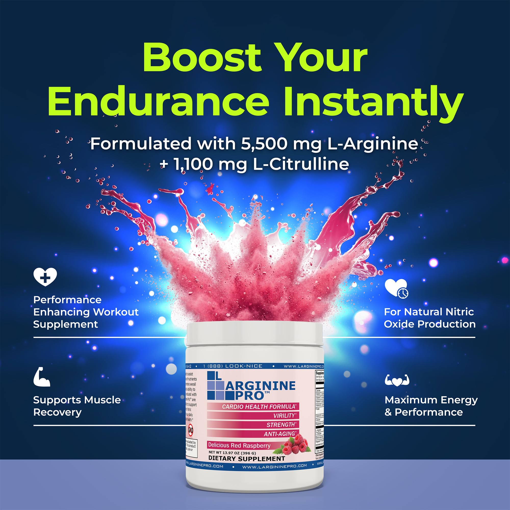 L-Arginine PRO label closeup highlighting ingredients