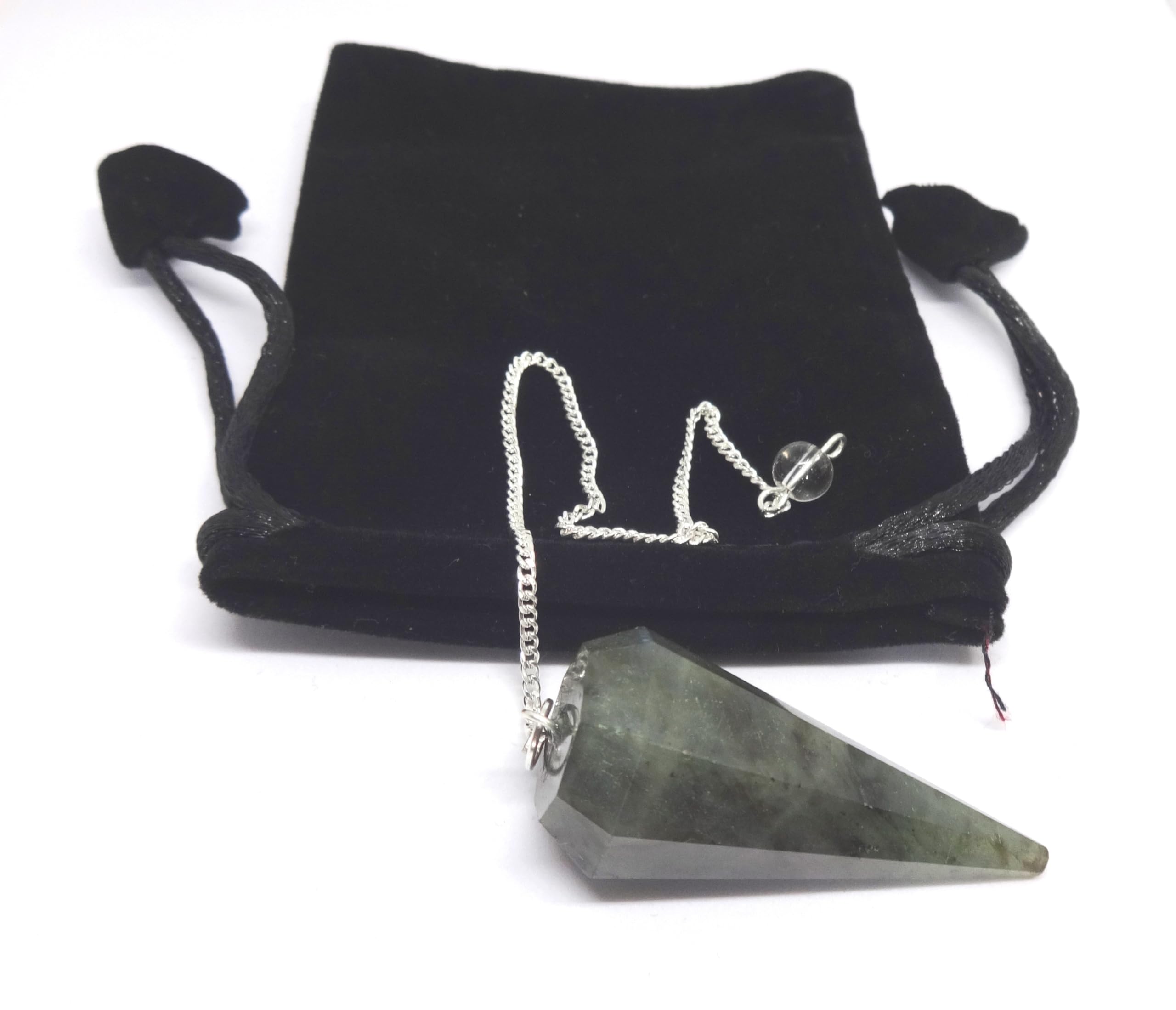 L Pedra & Crystal labrodolite crystal focus for precise pendulum readings.