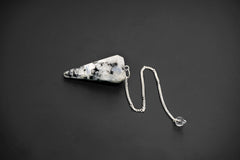 L Pedra & Crystal Rainbow Moonstone pendulum for emotional insight