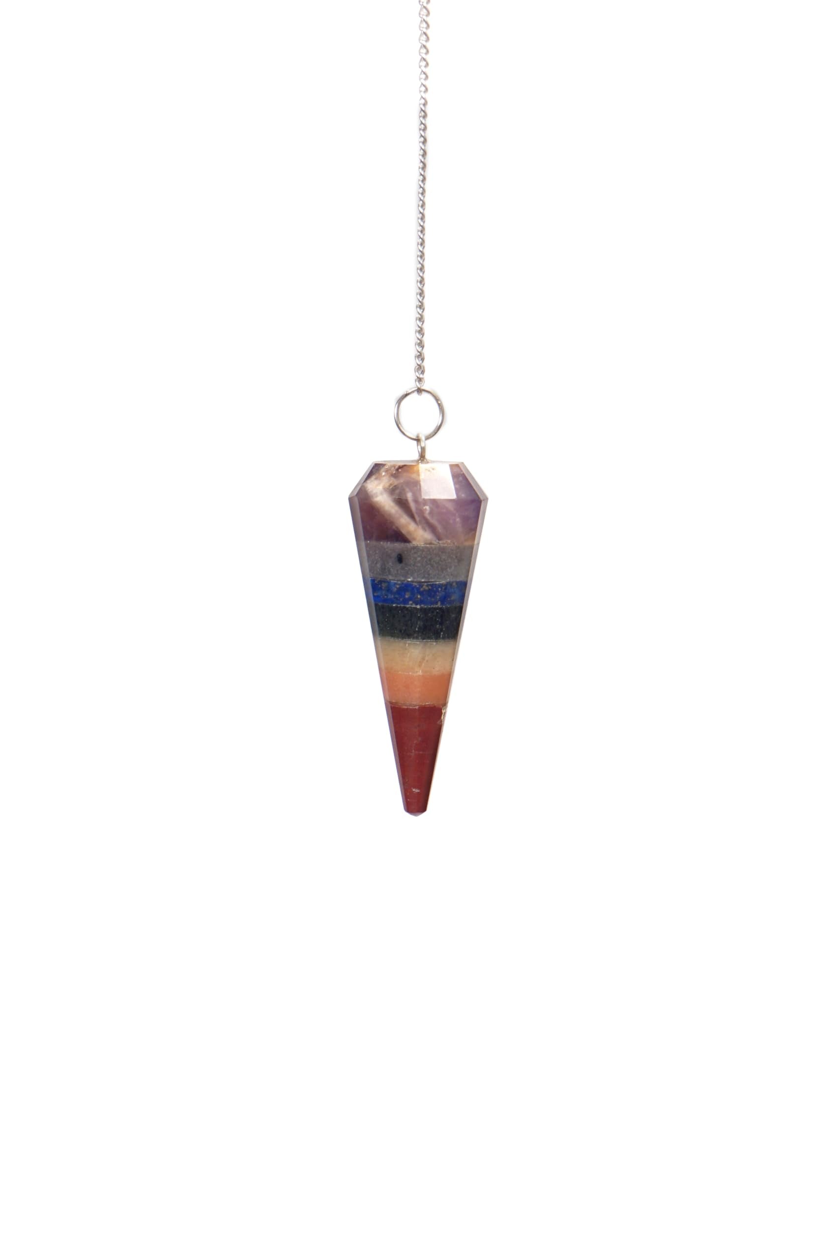L Pedra Crystal seven chakra pendulum for divination and energy balance