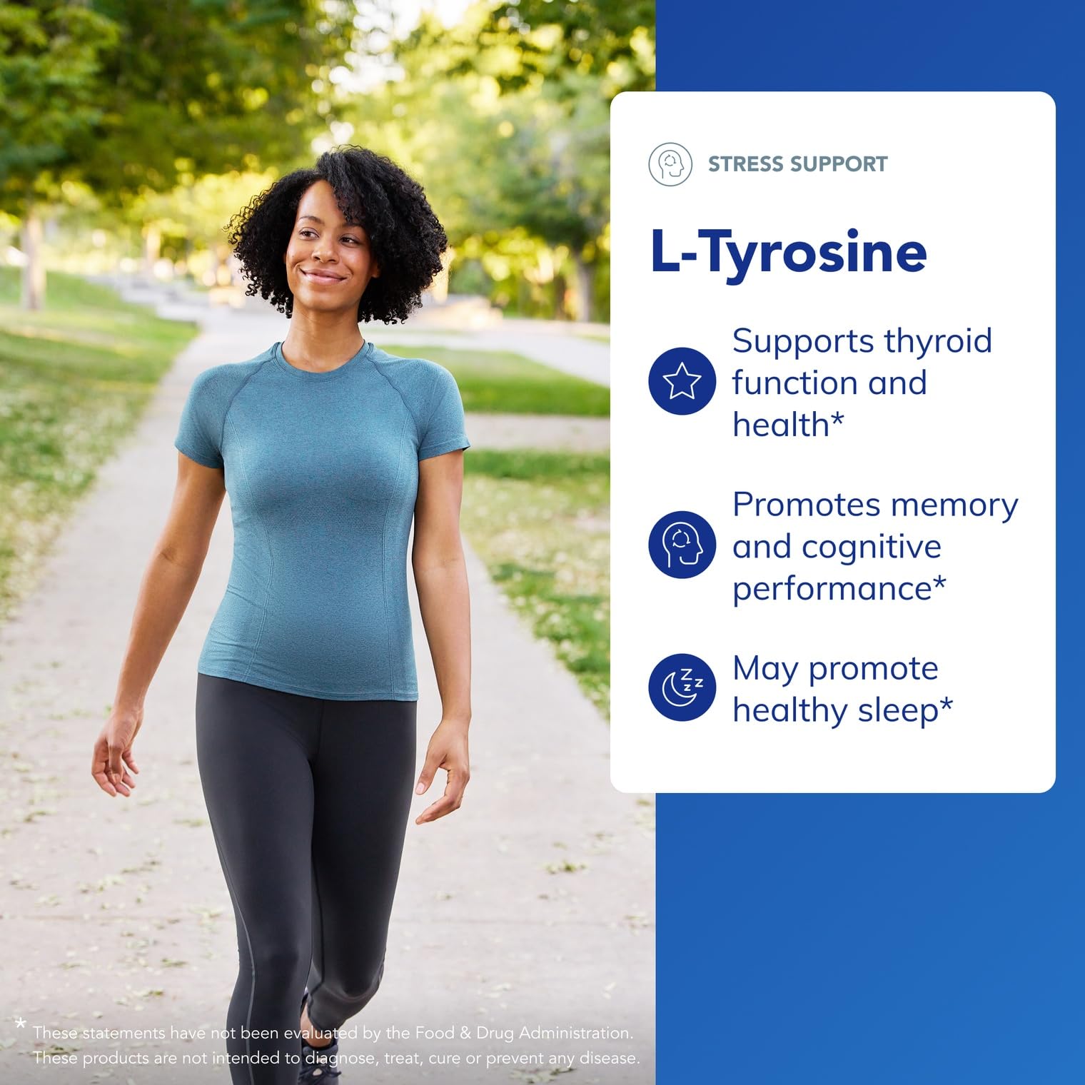 L-Tyrosine label closeup shows 500 mg per capsule.