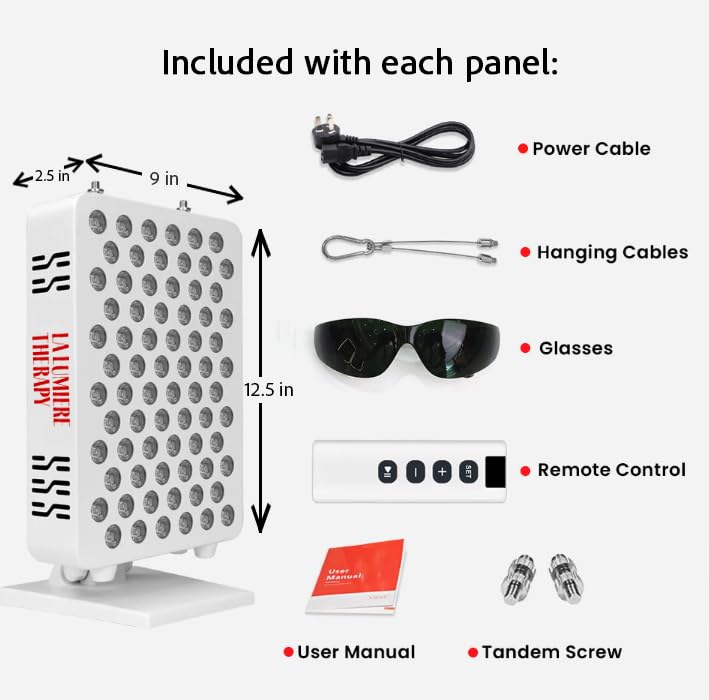La Lumiere Therapy panel lit with LEDs showcasing comprehensive wavelengths for versatile treatments.