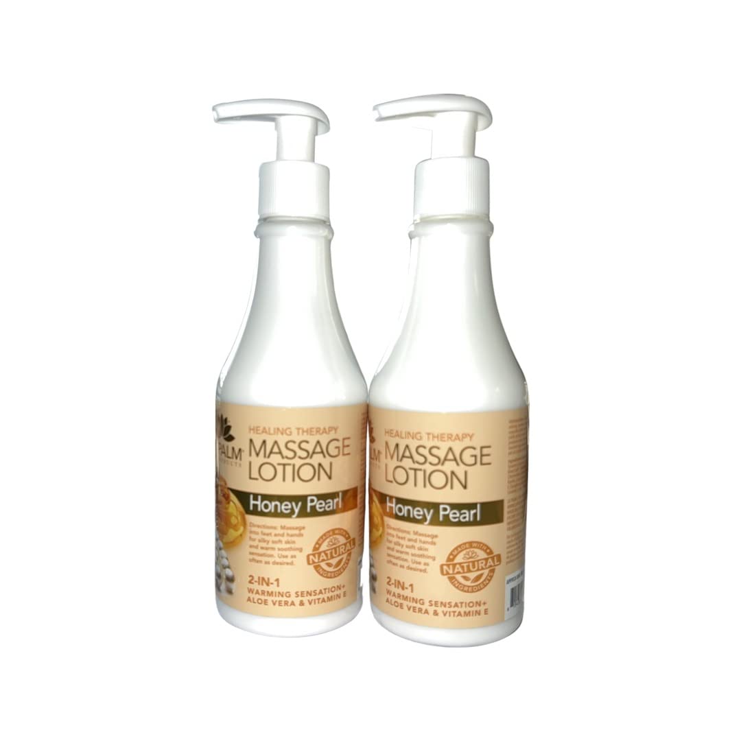 La Palm Healing Therapy Massage Lotion Honey Pearl 8oz bottle pour for moisturized, silky skin