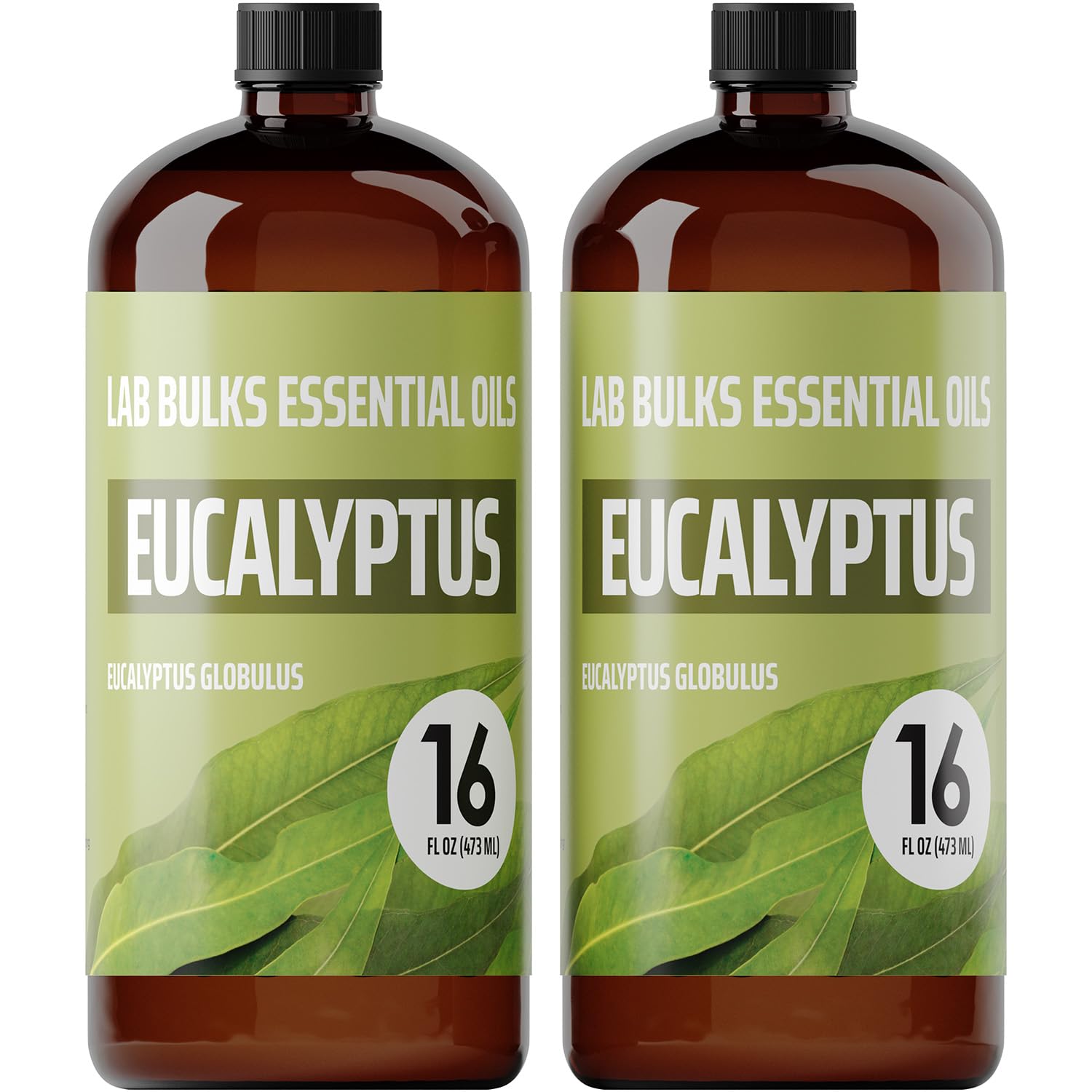 Lab Bulks Eucalyptus Oil 2-pack bottles for diffuser blends and home aromatherapy.