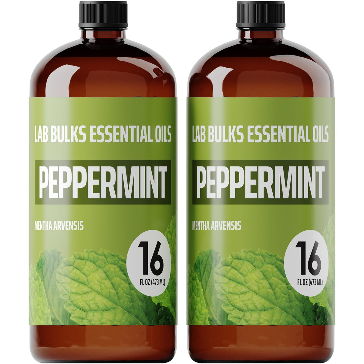 Lab Bulks Peppermint Oil 16oz bottle front view ideal for diffusers and room sprays