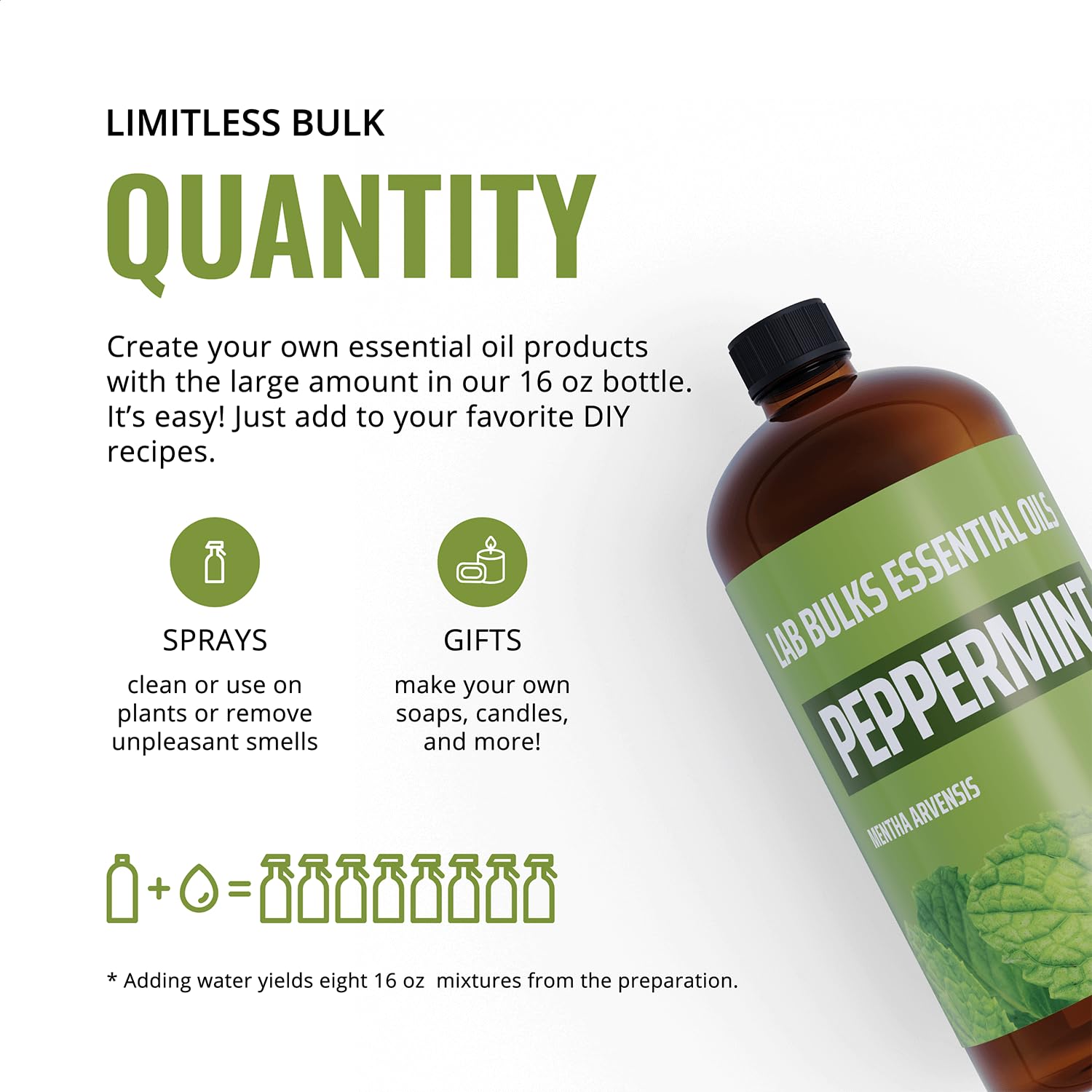 Lab Bulks Peppermint Oil cleaning spray setup for natural freshness