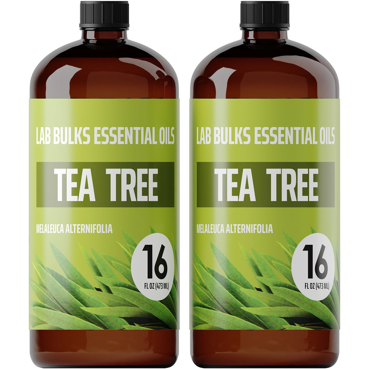 Lab Bulks Tea Tree Oil bottle 16oz two-pack for DIY skincare and cleaning