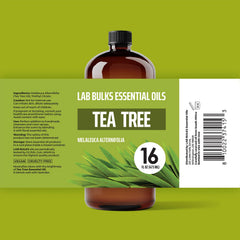 Lab Bulks Tea Tree Oil bottle beside a diffuser for refreshing spaces