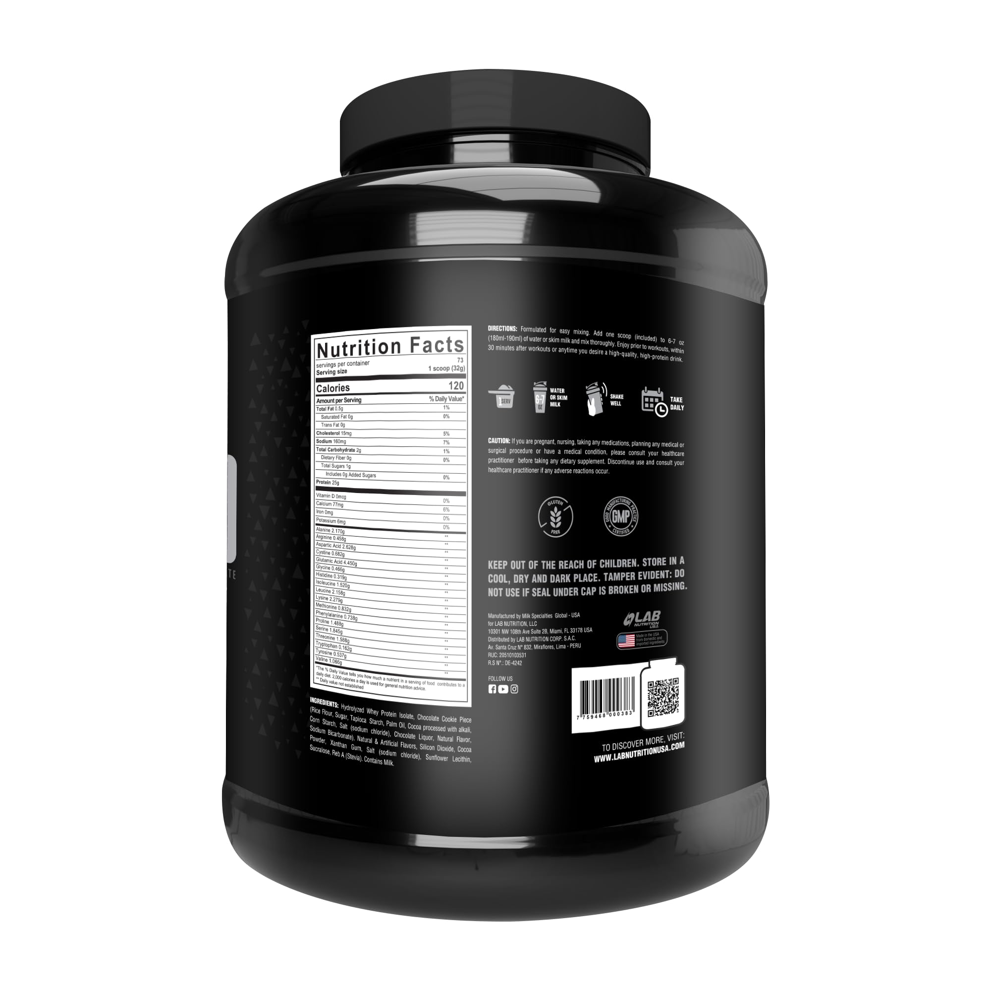 LAB NUTRITION whey isolate scoop ready for precise serving