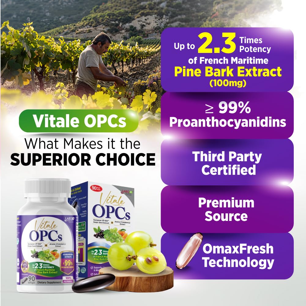 LABO Nutrition Vitale OPCs cap E antioxidant-capacity emphasis for protection.