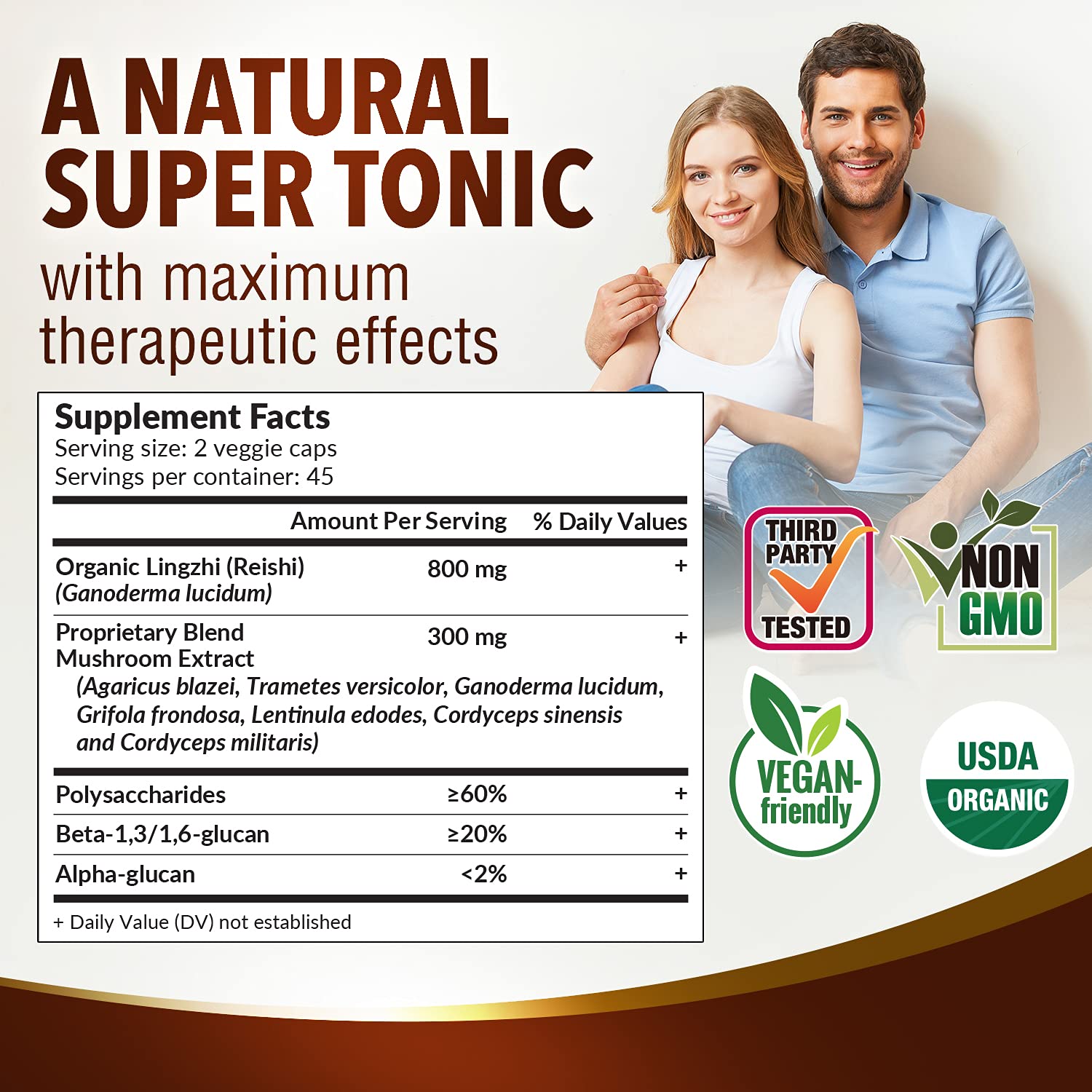 LABO Nutrition Bioactive Lingzhi Reishi Ultra packaging shot communicates organic quality