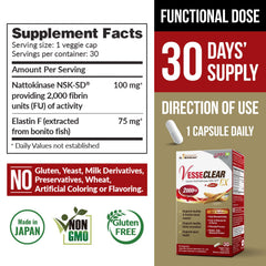 LABO Nutrition nattokinase NSK-SD capsules highlighting high potency and bioavailability.