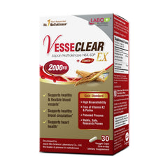 LABO Nutrition VesseCLEAR EX capsules in bottle for daily circulation support.