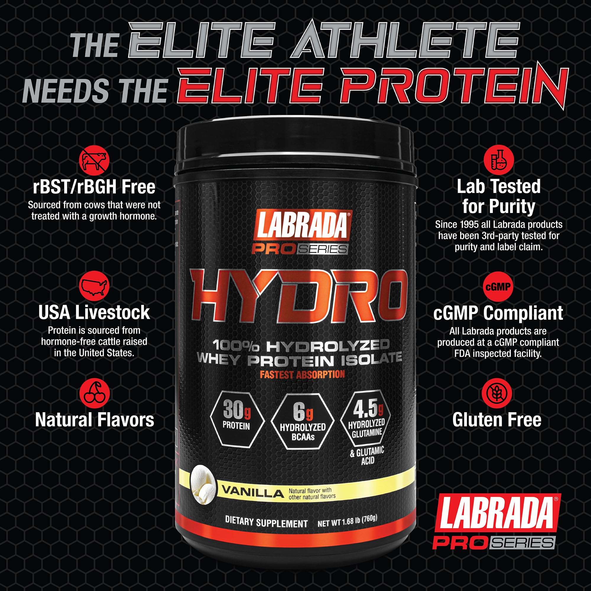 Vanilla Labrada Hydro shake in a bottle after training