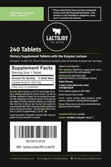 LactoJoy refill pack with vegan lactase tablets for lactose intolerance support.