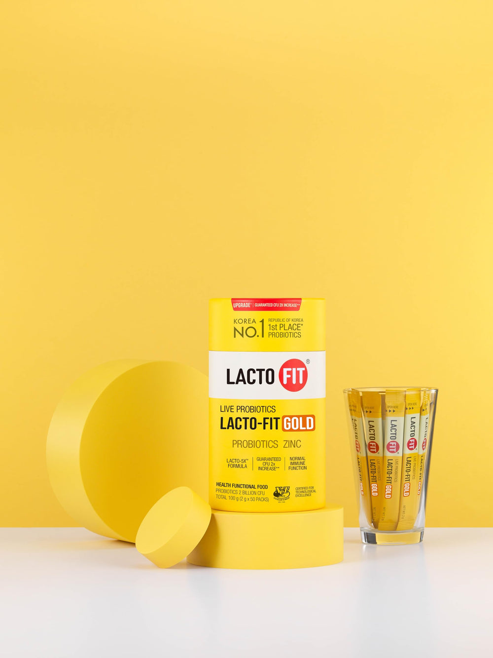 LACTO-FIT travel-friendly probiotic sticks fit bags and desks.
