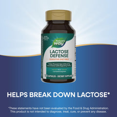 Lactose Defense dairy enzyme capsules ready to take with meals.