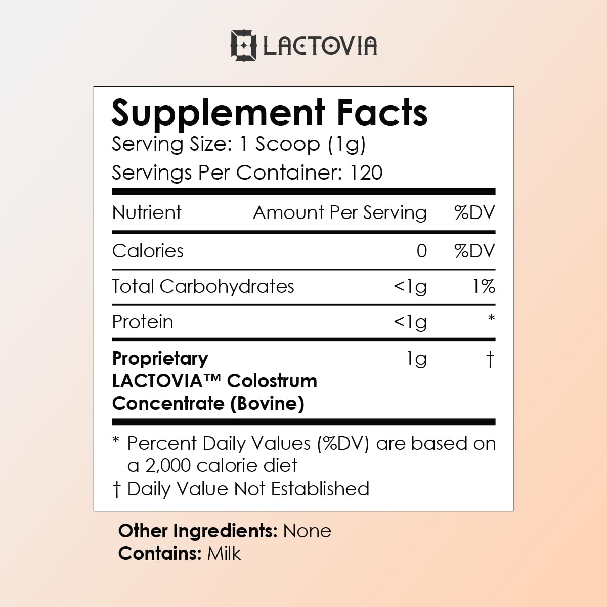 LACTOVIA chocolate colostrum powder serving on counter ready for morning smoothies