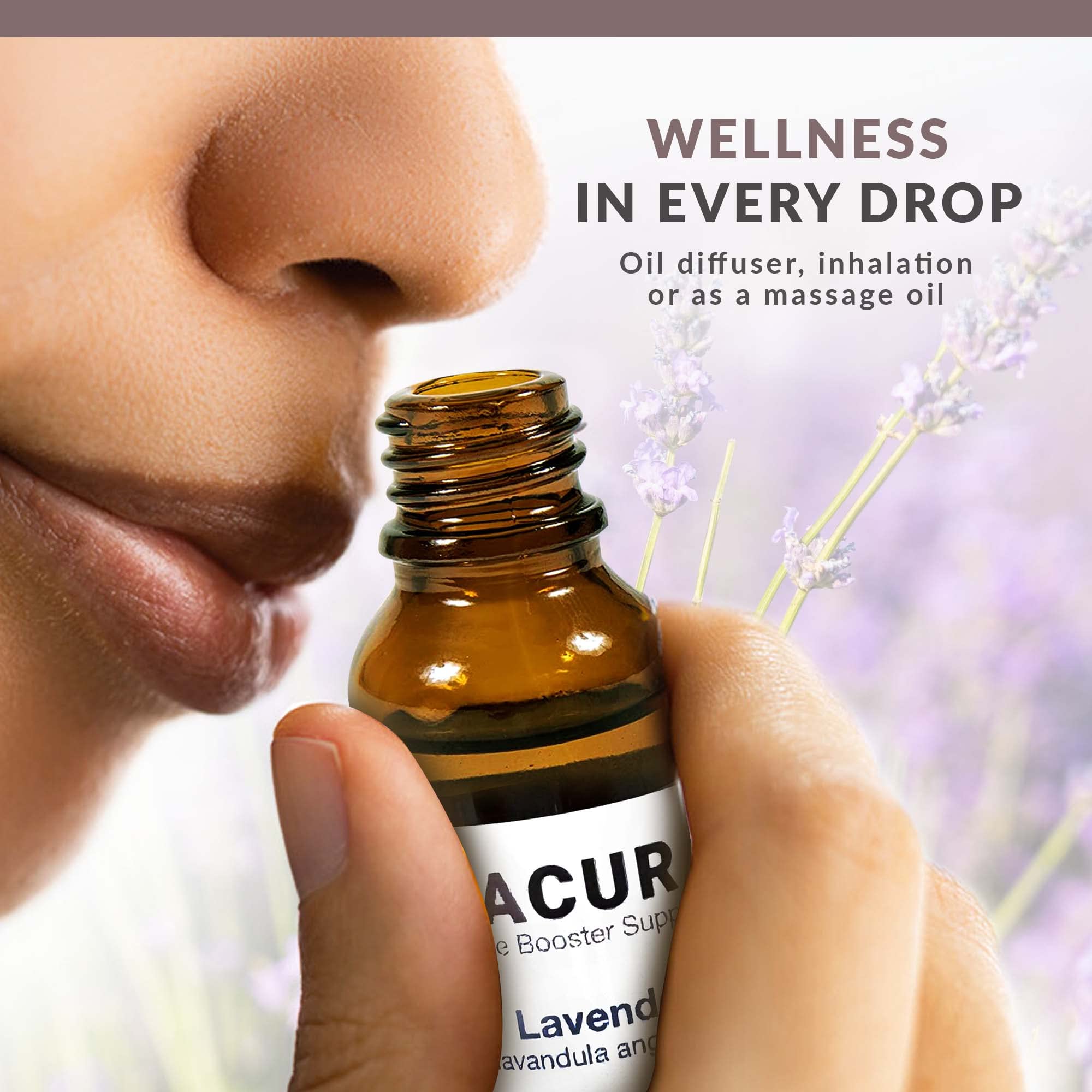 Lacura lavender massage blend to ease tension during a soothing session